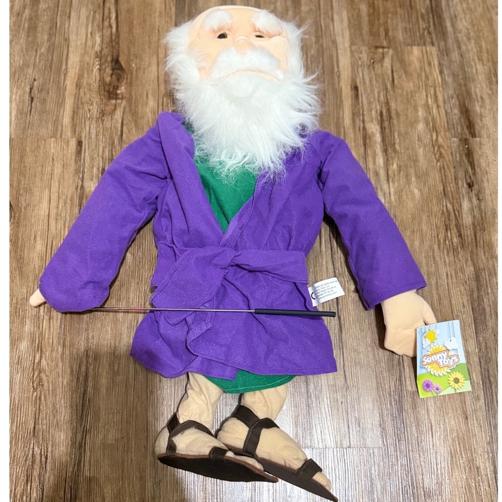 NWT Sunny Toys Noah 25" Purple Robe‎ Tunic Sandals Ventriloquist Church Bible